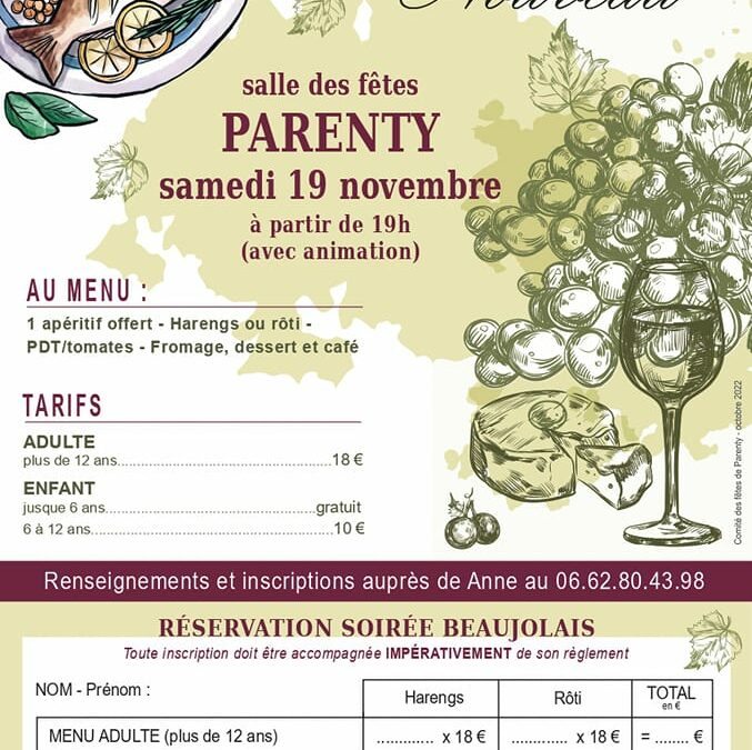 Soirée Beaujolais – 19 Novembre 2022